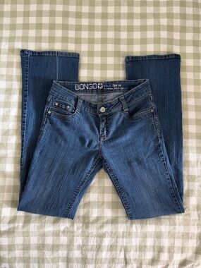Y2k BONGO Women's Bootcut Jeans in Dark Indigo Blue Denim
